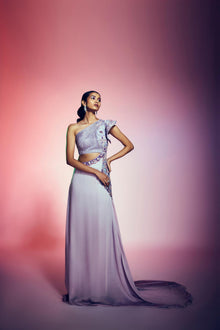  Women's Embroidered Lilac Evening Gown