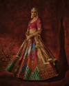 MULTICOLOUR VINTAGE BROCADE AND AJRAKH LEHENGA SET