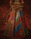 MULTICOLOUR VINTAGE BROCADE AND AJRAKH LEHENGA SET