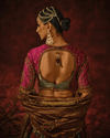 MULTICOLOUR VINTAGE BROCADE AND AJRAKH LEHENGA SET