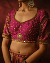 MULTICOLOUR VINTAGE BROCADE AND AJRAKH LEHENGA SET
