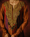 MULTICOLOUR ANARKALI WITH COLOUR-BLOCKED PANELS AND EMBROIDERED YOKE