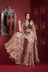 Embroidered Printed Sharara with bralette