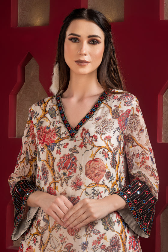 Women's Embroidered Kaftan Dress Closeview