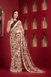 Printed Chiffon Saree with embroidered blouse