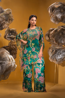  PRINTED KAFTAN KURTA WITH FLARED PANT