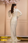 DIVINE EMBROIDERED SHIMMER GOWN Backview