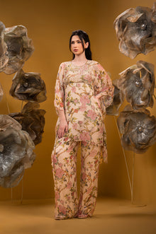  PRINTED KAFTAN KURTA WITH FLARED PANT