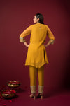 Women's Embroidered Yellow Short Boho Kuta Set | Q by Sonia