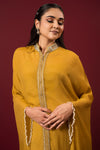 Shop Women's Yellow Embroidered Kaftan kurta | Q by Sonia