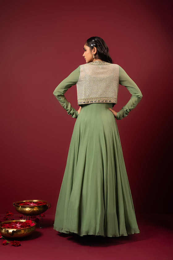 Buy Women's Designer Embroidered Long Anarkali | Q by Sonia