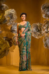 PRINTED SAREE WITH BRALETTE BLOUSE