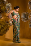 PRINTED SAREE WITH BRALETTE BLOUSE