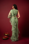 Buy Designer Embroidered Draped Saree Set | Q by Sonia
