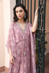 Women's Pastel Pink Printed kaftan dress