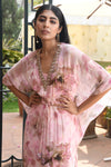 Light pink printed Long kaftan dress