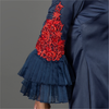 Navy Blue Moss Satin Short Dress - Q by Sonia Baderia