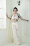 Women's Pastel Color Sharara Cape with halter neck blouse Frontview