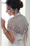 Women's Pastel Color Sharara Cape with halter neck blouse Backview