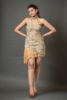  Multicolor Metallic Zari Embroidery Short Dress Size - M - Q by Sonia Baderia