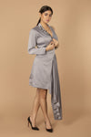 Short Coat Collar Drape Dress - Q by Sonia Baderia
