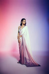 Women's Ombre satin saree with blouse